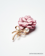 SATIN ROSE BROOCH