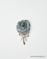 SATIN ROSE BROOCH