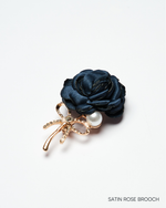 SATIN ROSE BROOCH