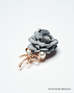 SATIN ROSE BROOCH