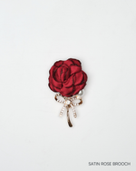 SATIN ROSE BROOCH