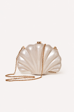 SEASHELL ACRYLIC CLUTCH BAG