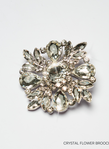 CRYSTAL FLOWER BROOCH
