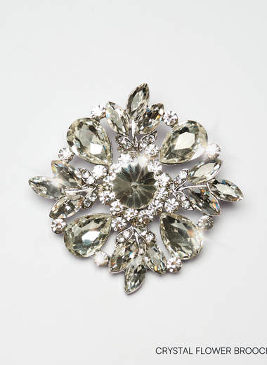 CRYSTAL FLOWER BROOCH