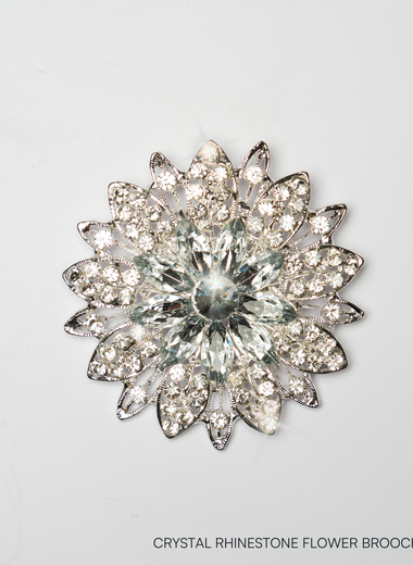 CRYSTAL RHINESTONE FLOWER BROOCH