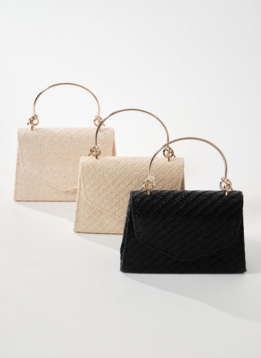 STRAW EVENING BAG