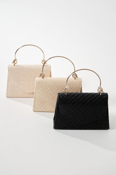 STRAW EVENING BAG