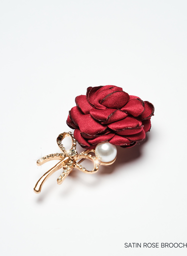 SATIN ROSE BROOCH