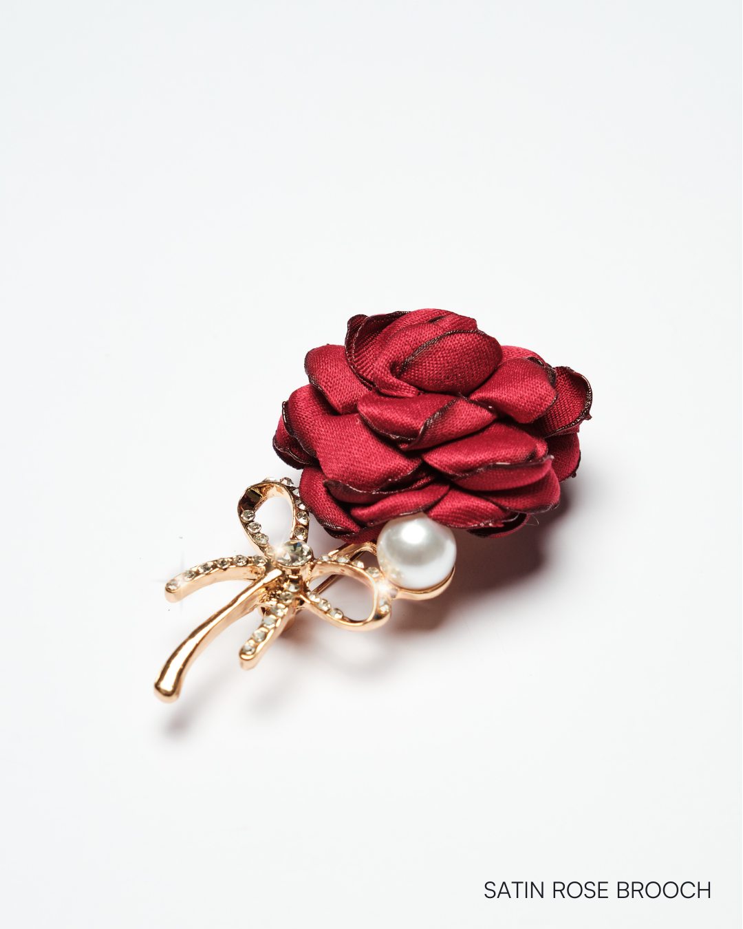 SATIN ROSE BROOCH – KARIMADON