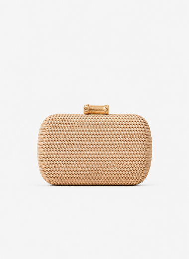 OVAL STRAW CLUTCH